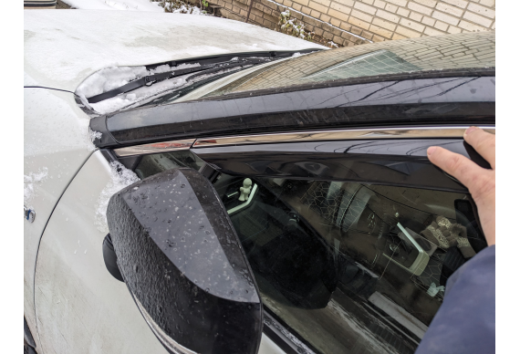 Дефлектори HAVOC накладні для Toyota Rav-4 2019 -> з Хромованим Молдингом
