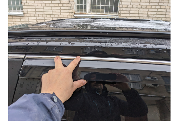 Дефлектори HAVOC накладні для Toyota Rav-4 2019 -> з Хромованим Молдингом