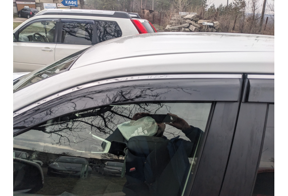 Дефлектори HAVOC накладні для Toyota Rav-4 2019 -> з Хромованим Молдингом